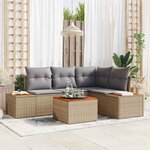 vidaXL Ensemble de canapé de jardin 5 Pièces beige et gris clair