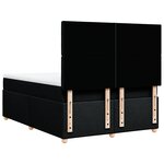 vidaXL Sommier à lattes de lit avec matelas Noir 140x190 cm Tissu