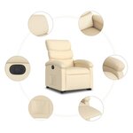 vidaXL Fauteuil inclinable électrique crème tissu