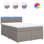 vidaXL Sommier à lattes de lit avec matelas Taupe 140x200 cm Tissu