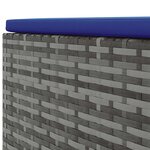 vidaXL Salon de jardin 7 Pièces avec coussins Gris Résine tressée