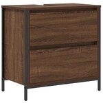 vidaXL Ensemble de mobilier de salle de bain avec étagère 5 Pièces Marron