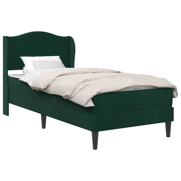 vidaXL Cadre de lit avec tête de lit Vert foncé 100 x 200 cm Velours