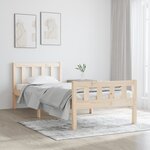 vidaXL Cadre de lit bois massif 90x190 cm simple