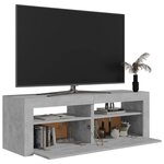 vidaXL Meuble TV avec lumières LED gris béton 120x35x40 cm