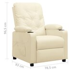 vidaXL Fauteuil Crème Similicuir