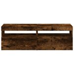 vidaXL Meubles TV 2 Pièces avec lumières LED Chêne fumé 60x35x40 cm