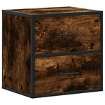 vidaXL Tables de chevet murales 2 Pièces Chêne fumé 40x31x39 5 cm