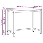 vidaXL table Chêne Sonoma 100 x 50 x 76 5 cm