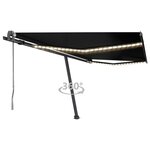 vidaXL Auvent automatique et capteur de vent/LED 450x300 cm Anthracite