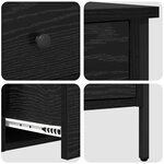 vidaXL Armoire de chevet en chêne noir 40x42x50 cm en bois d'ingénierie