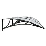 vidaXL Auvent de porte Noir et transparent 400x75 cm Polycarbonate