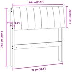 vidaXL Tête de lit capitonnée Gris clair 80 cm Pin massif
