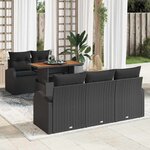 vidaXL Ensemble de canapé de jardin 6 Pièces Noir 100 x 55 x 73 cm