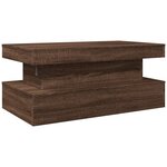 vidaXL Table basse avec lumières LED chêne marron 90x50x40 cm