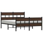 vidaXL Cadre de lit en métal sans matelas chêne marron 160x200 cm