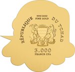 Pièce de monnaie en Or 3000 Francs g 0.031 (1/1000 oz) Millésime Gold Gift SANTA CLAUS 1/1000