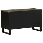 vidaXL Meuble TV noir 80x33x46 cm bois massif de manguier