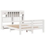vidaXL Lit bibliothèque sans matelas blanc 160x200 cm bois pin massif