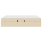 vidaXL Lit avec rangement et matelas Crème 140 x 190 cm Polyester