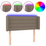 vidaXL Tête de lit à LED Taupe 93x16x78/88 cm Tissu