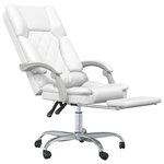 vidaXL Fauteuil de massage inclinable de bureau Blanc Similicuir