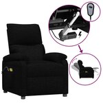vidaXL Fauteuil électrique de massage Noir Tissu