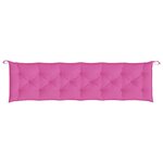 vidaXL Coussins de banc de jardin lot de 2 rose 200x50x7 cm tissu
