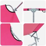 vidaXL Transat 2-personne 2 Pièces Rose 58 x 188 x 77cm tissu