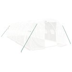 vidaXL Serre avec cadre en acier blanc 24 m² 8x3x2 m
