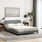 vidaXL Lit avec matelas Dover gris clair 140x200 cm tissu