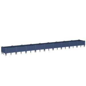 vidaXL Jardinière avec piquets bleu gris 362 5x42 5x28 5 cm PP