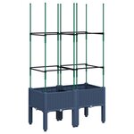 vidaXL Jardinière avec treillis bleu gris 80x40x142 5 cm PP