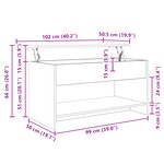 vidaXL Table basse chêne artisanal 102 x 50 x 52.5 cm