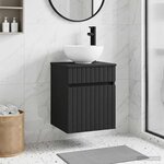 vidaXL Meuble de lavabo mural Noir 39 x 35 x 63 cm Bois d'ingénierie