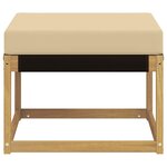 vidaXL Pouf d'Extérieur Bois d'acacia massif et tissu Textilène Blanc