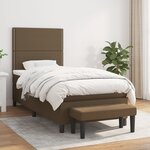 vidaXL Sommier à lattes de lit avec matelas Marron foncé 90x190 cm