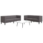 vidaXL Ensemble de canapé Chesterfield 2 Pièces gris similicuir