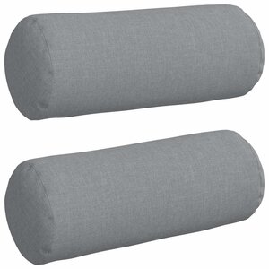 vidaXL Coussins d'accent 2 Pièces Gris clair Ø 15 x 40 cm tissu