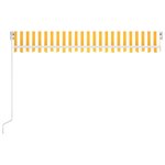 vidaXL Auvent manuel rétractable avec LED 450x350 cm Jaune et blanc