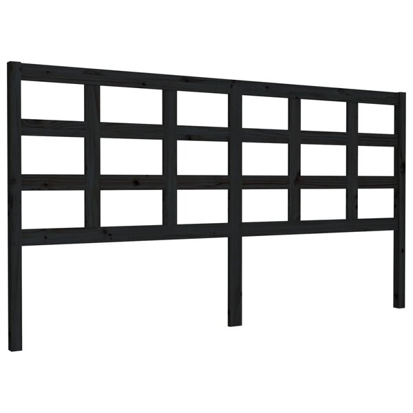 vidaXL Tête de lit Noir 185 5x4x100 cm Bois massif de pin
