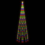 vidaXL Sapin de Noël sur mât de drapeau 310 LED Colorées 300 cm