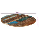 vidaXL Dessus de table rond 80 cm 15-16 mm Bois de récupération