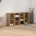 vidaXL Banc à chaussures avec étagère Autre chêne artisanal 103 x 30 x 55 cm