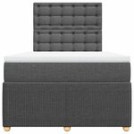 vidaXL Sommier à lattes de lit avec matelas gris foncé 120x190cm tissu