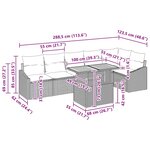 vidaXL Ensemble de Canapé de Jardin 7 Pièces avec Coussins Noir Rotin Poly