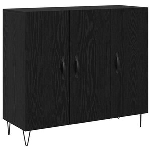vidaXL Buffet Chêne noir 90 x 32 5 x 80 cm Bois d'ingénierie