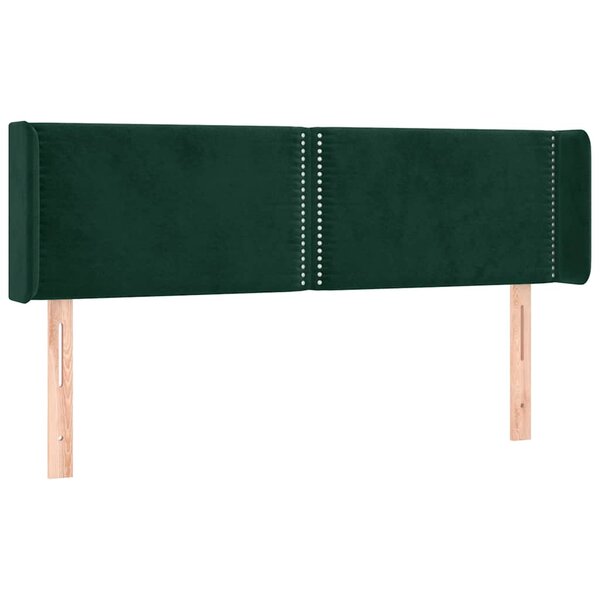 vidaXL Tête de lit avec oreilles Vert foncé 147x16x78/88 cm Velours