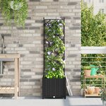 vidaXL Jardinière de jardin avec treillis noir 40x40x143 cm