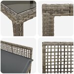 Ensemble de salle à manger de jardin 9 pièces vidaXL avec coussins gris en poly rotin